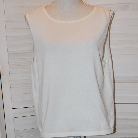 Lilly Pulitzer White Sleeveless Sweater 100% Cotton Size XL - Picture 1 of 3